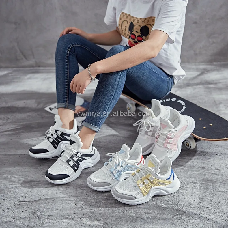 Wholesale SP-001 2019 New Fashion Women Casual Shoes curvy sole Mesh Platform Sneaker Breathable Ladies White Sports From m.alibaba.com