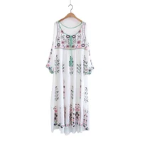 

MOLI Cotton embroidered Maxi dress Woman Boho Floral Embroidered Long Gown Maxi Beach Casual Dress