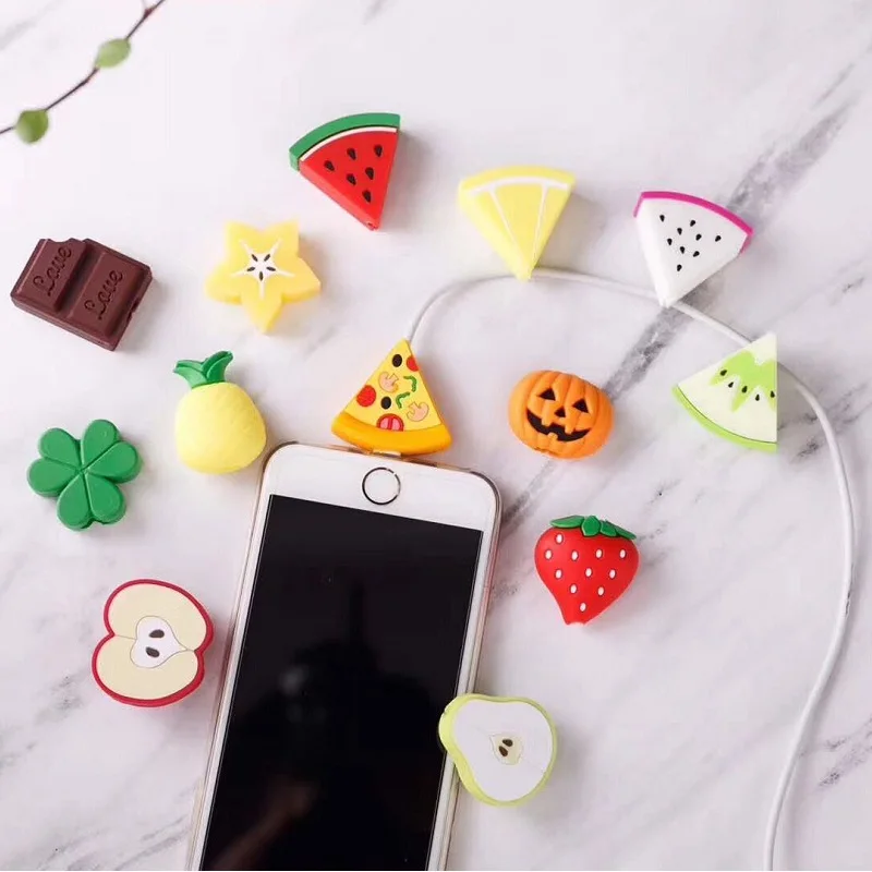 

mobile phone protector de cable lovely cute rubber usb cable protector