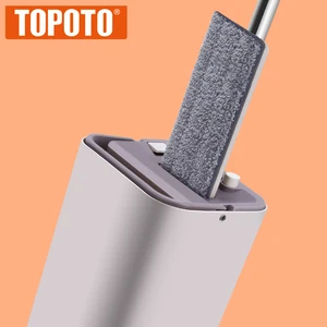 TOPOTO Household Magic Smart Easy 360 Degree Flat Mop With Plastic Single Bucket