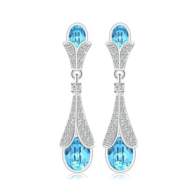 

Best Sale Xuping Fashion Jewelry Blue Women Earring Maded with crystals from Swarovski