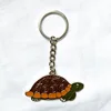Soft enamel cartoon turtle key chain pendant trinket keyring for kids