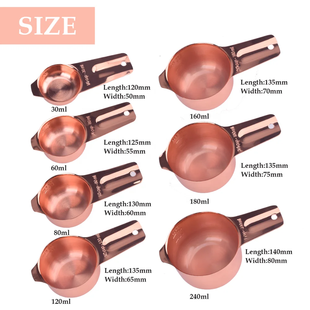 
Wholesale Copper Plated Rose Gold Bakeware Stainless Steel Measuring Cups and Spoons 