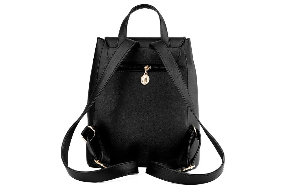 coofit black faux leather backpack