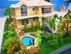 Mini modular villa house building model for holiday with led lights