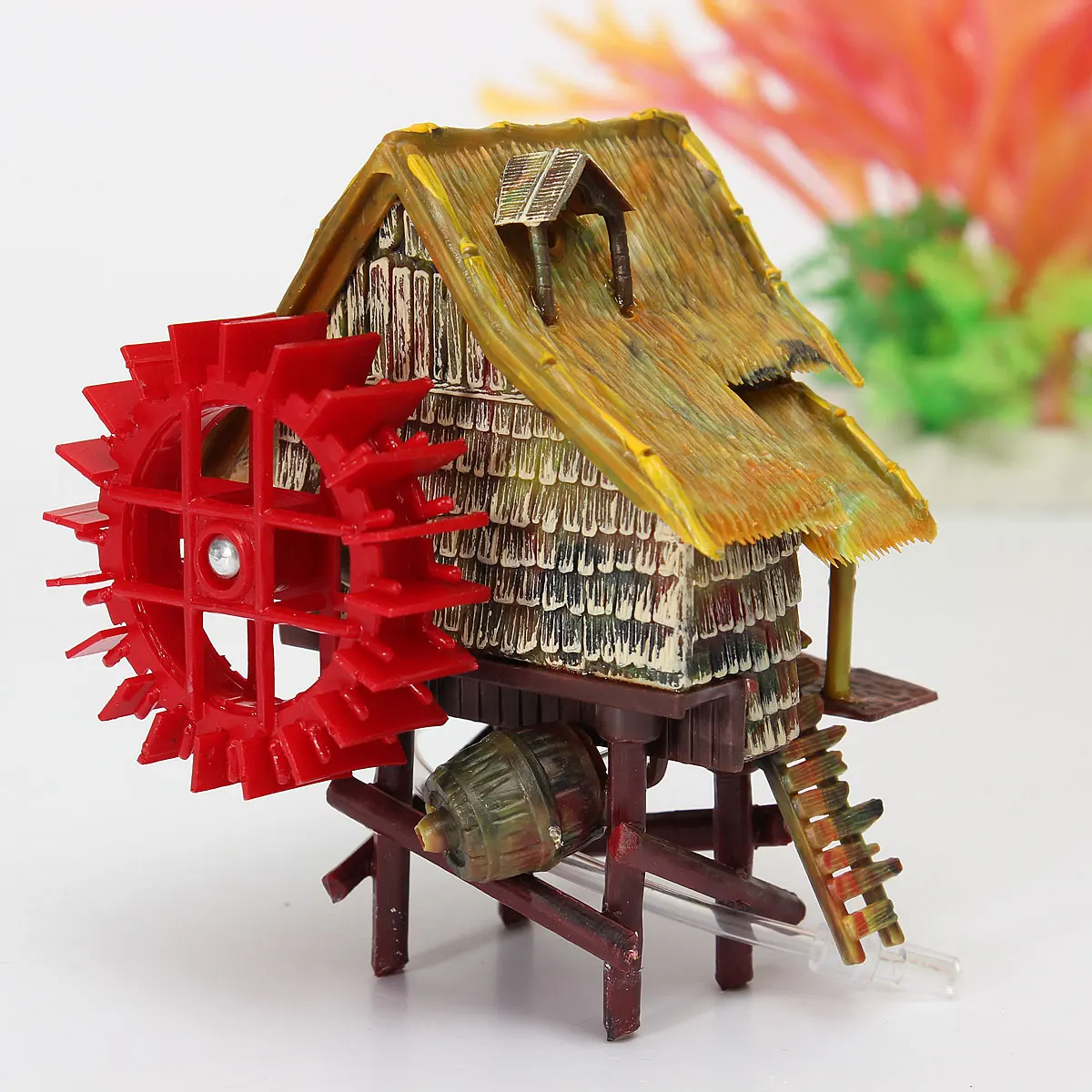 Aquarium Pneumatic Landscaping Decoration Waterwheel Hut Aquarium Air ...