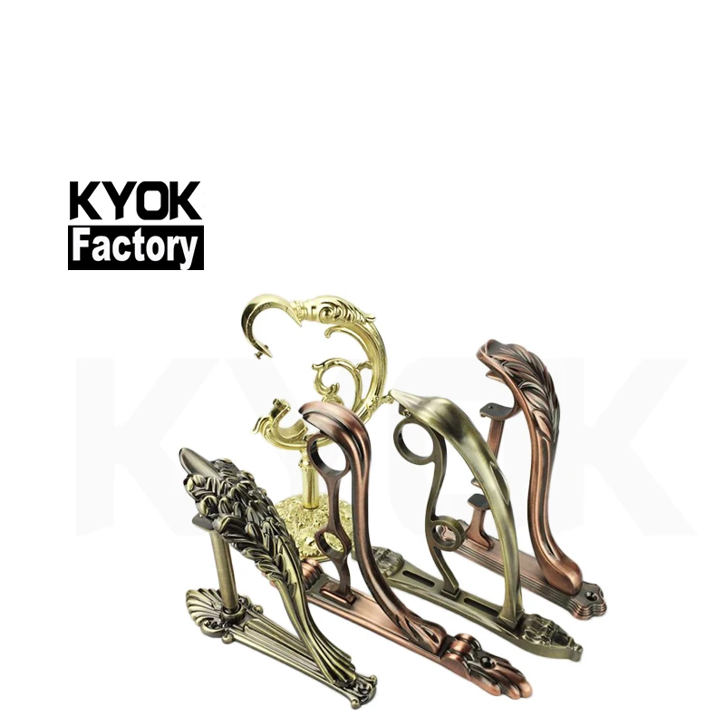 

KYOK 28*22mm adjustable curtain rod bracket metal strong decor curtain rod bracket double D910, Ab/ac/mn/bp/mp/bk or customized