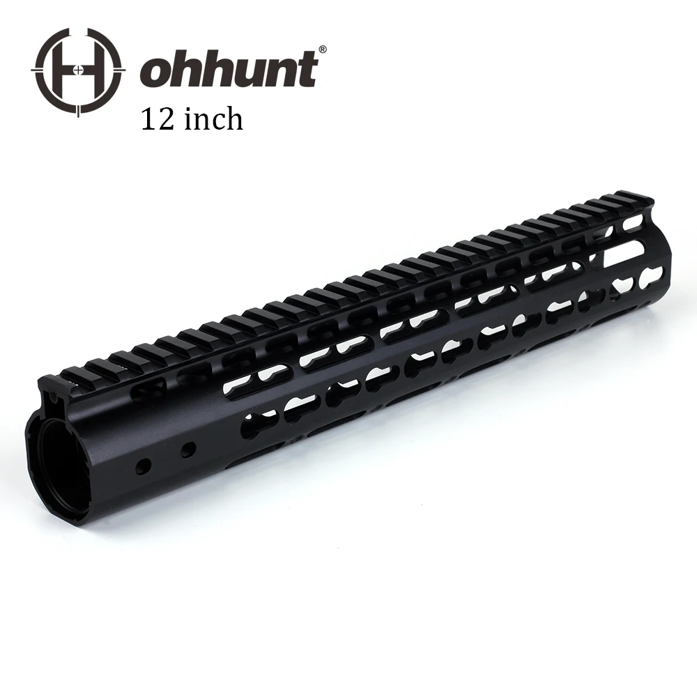 

Ohhunt Lightweight 12 inch AR 15 M4 M16 Rifle Keymod Handguard with Steel Barrel Net, Black