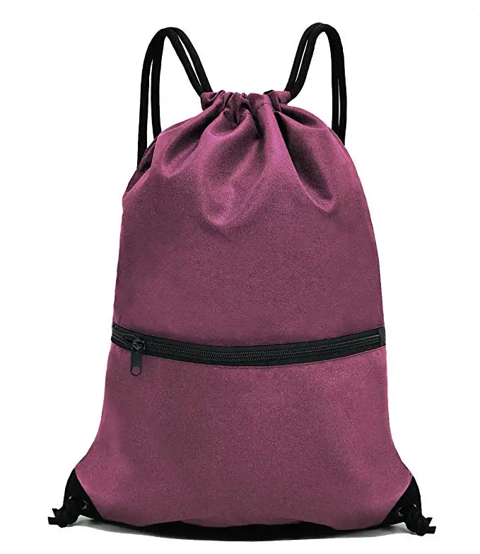 

drawstring backpack with zipper pocket