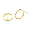 1.5cm circle chic dainty elegant irregular face 925 silver gold plating stud earring