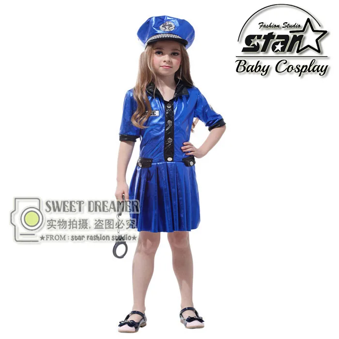 Kids Police Costume Policewoman font b Dress b font For Girls Fantasia Infantil Halloween font b