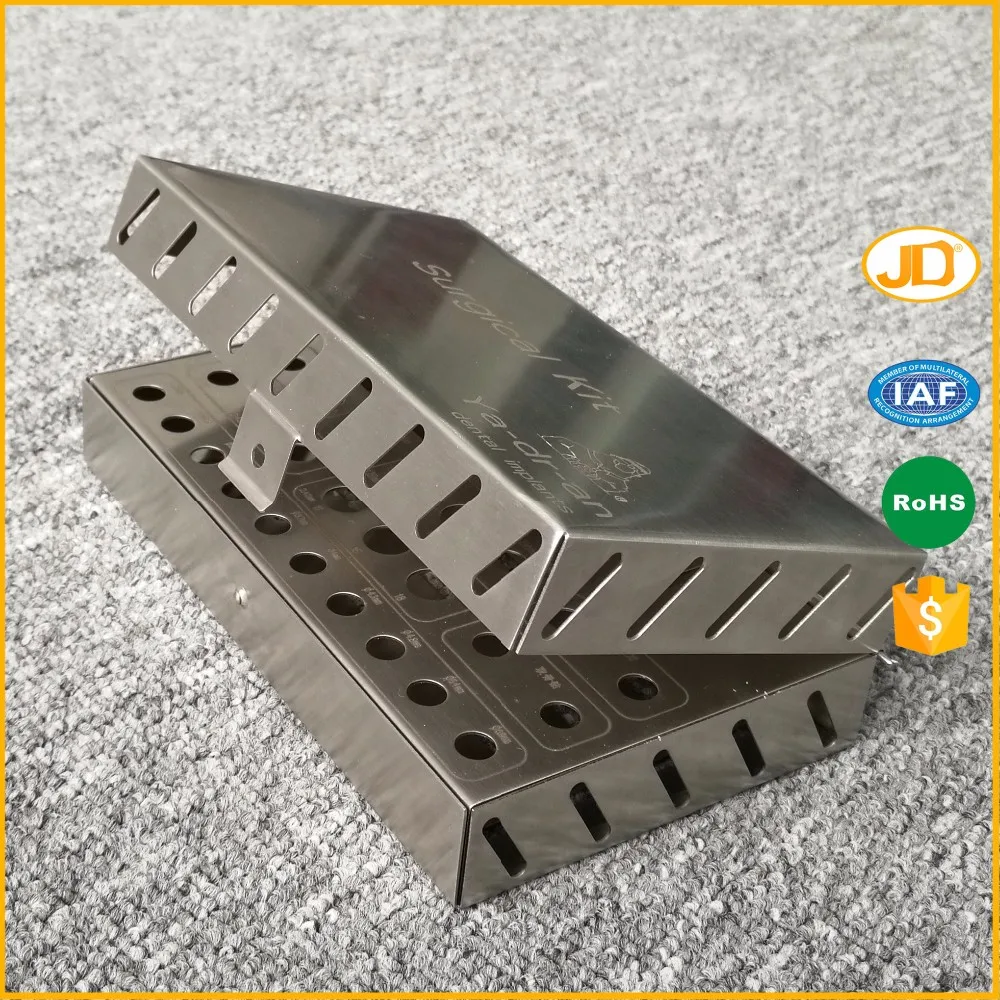 Factory Manufacturing Autoclavable Metal Dental Implant Surgical Box