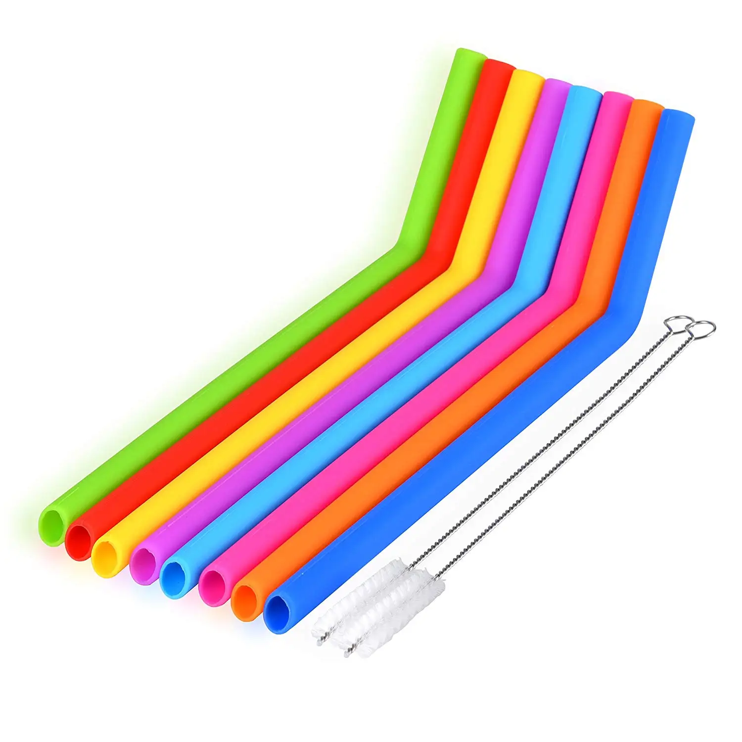 Reusable Bpa Free Eco Friendly Silicone Rubber Smoothie Straws With