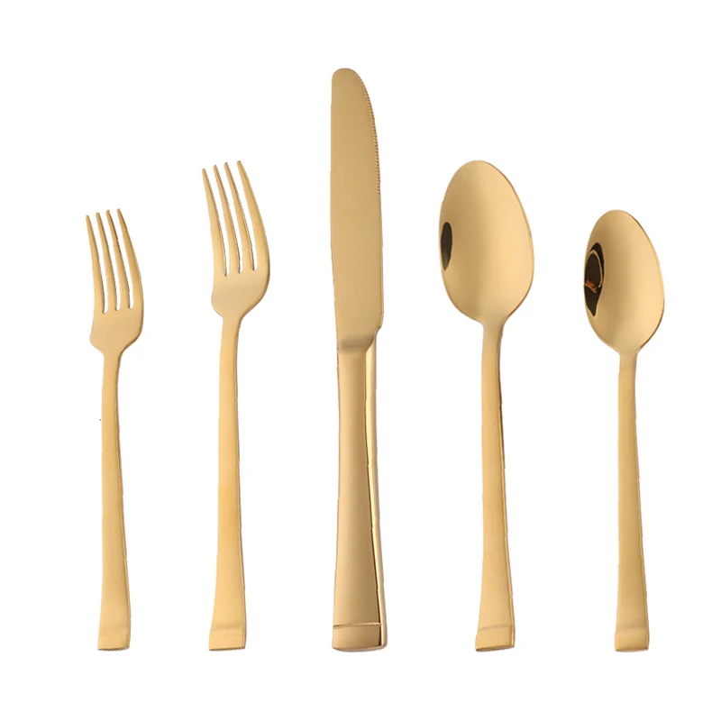 

304 Stainless steel Gold Flatware set Cutlery 5pcs, Sliver/gold