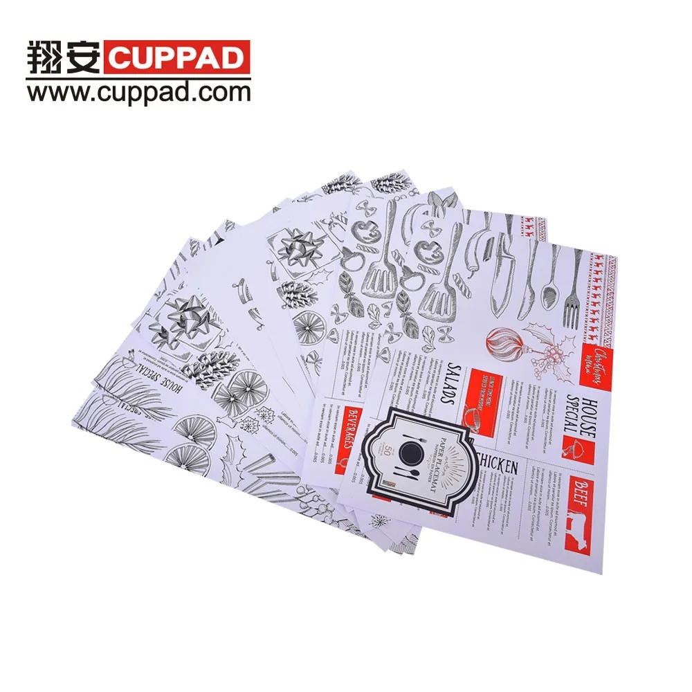 Printed Placemat Decorative Paper Placemats For Wedding / Restaurant
