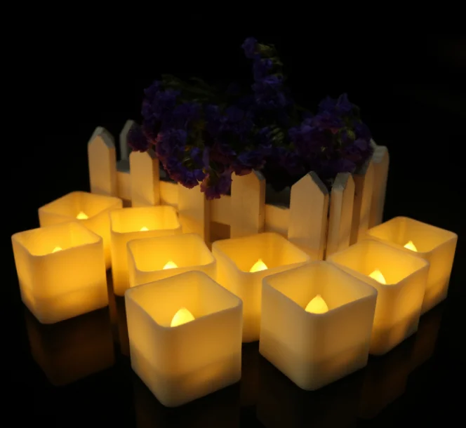 Flickering Flameless LED Tea Light dipped Wax Dripped Battery Operate Electronic Candles drop tear Wedding Xmas Home Party