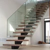 Popular style solid wood staircase design for new high building project