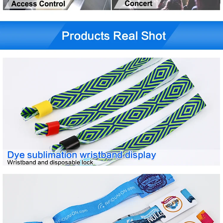 High Quality 13.56MHz Compatible Woven RFID Fabric Wristband