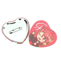 

Vograce Custom print heart shaped Wholesale Tin Badge