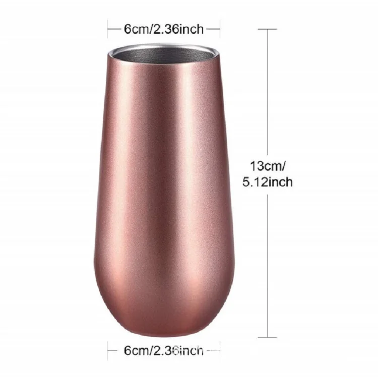 Personalized Insulated Stainless Steel 6oz Champagne Tumbler Swig