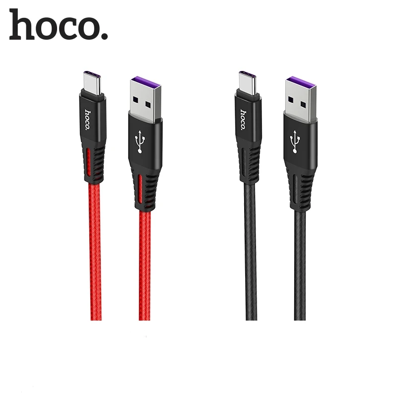 

Hoco X22 Aluminum Alloy 1M Type-C 5A Quick Charging Cable, Black;red&black