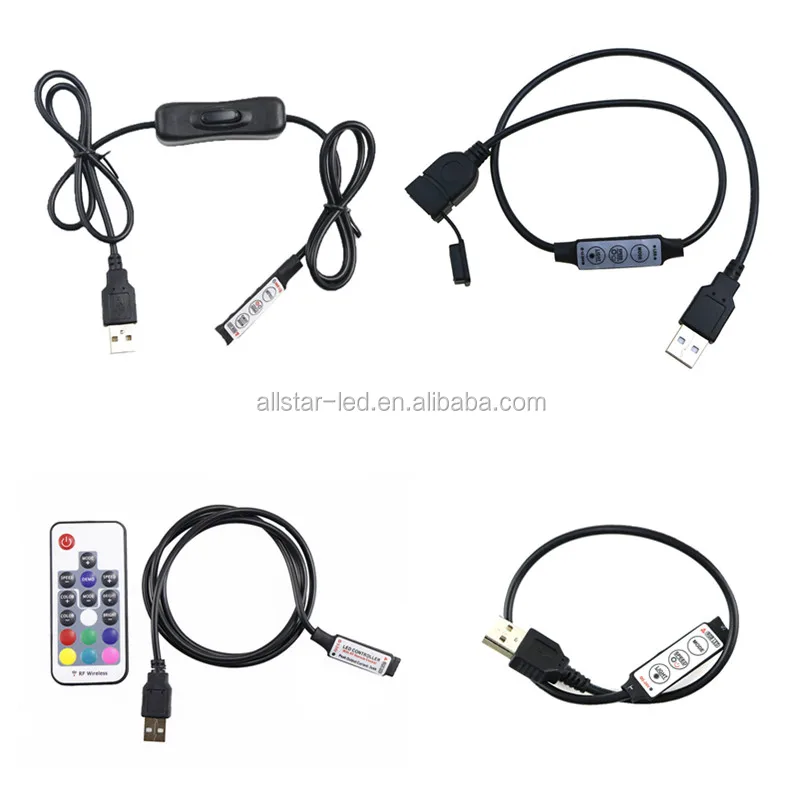 USB Led Strip Lights 5 12 24 V Volt RGB USB IR RF Remote Controller 5V 12V 24V USB LED Strip light 3 17 24 Key Remote Wireless