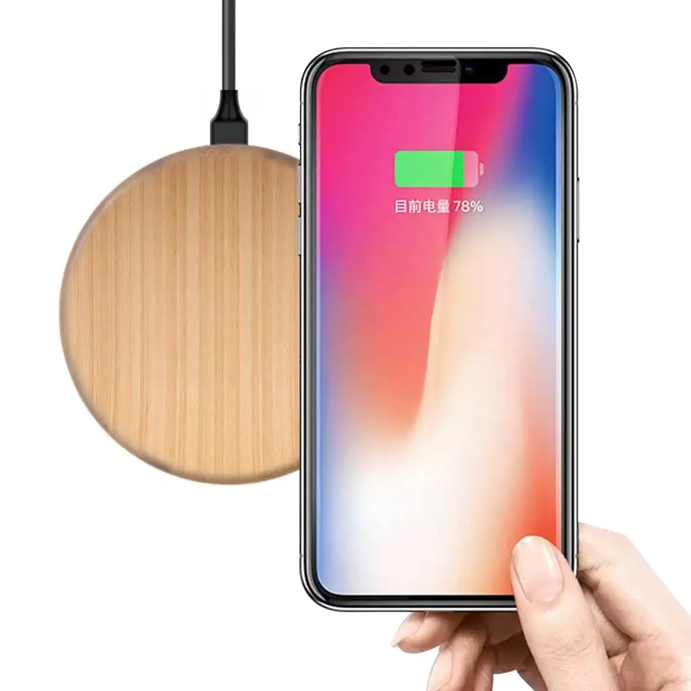 Fashion Felt Mobile Phone Accessories Bamboo Wireless Charger For