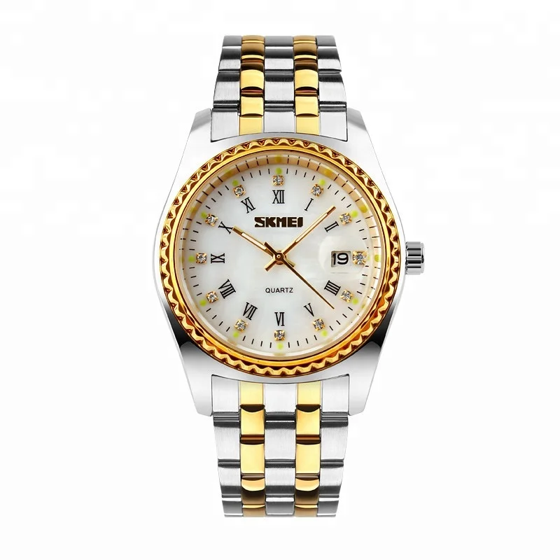 

colorful top brand 9098 luxury stainless steel japan movt quartz watch, Gold;silver;black;white