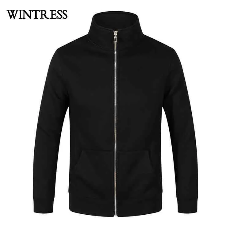 Guangzhou cheap athletic black zipper sweatshirt plain manufacturer