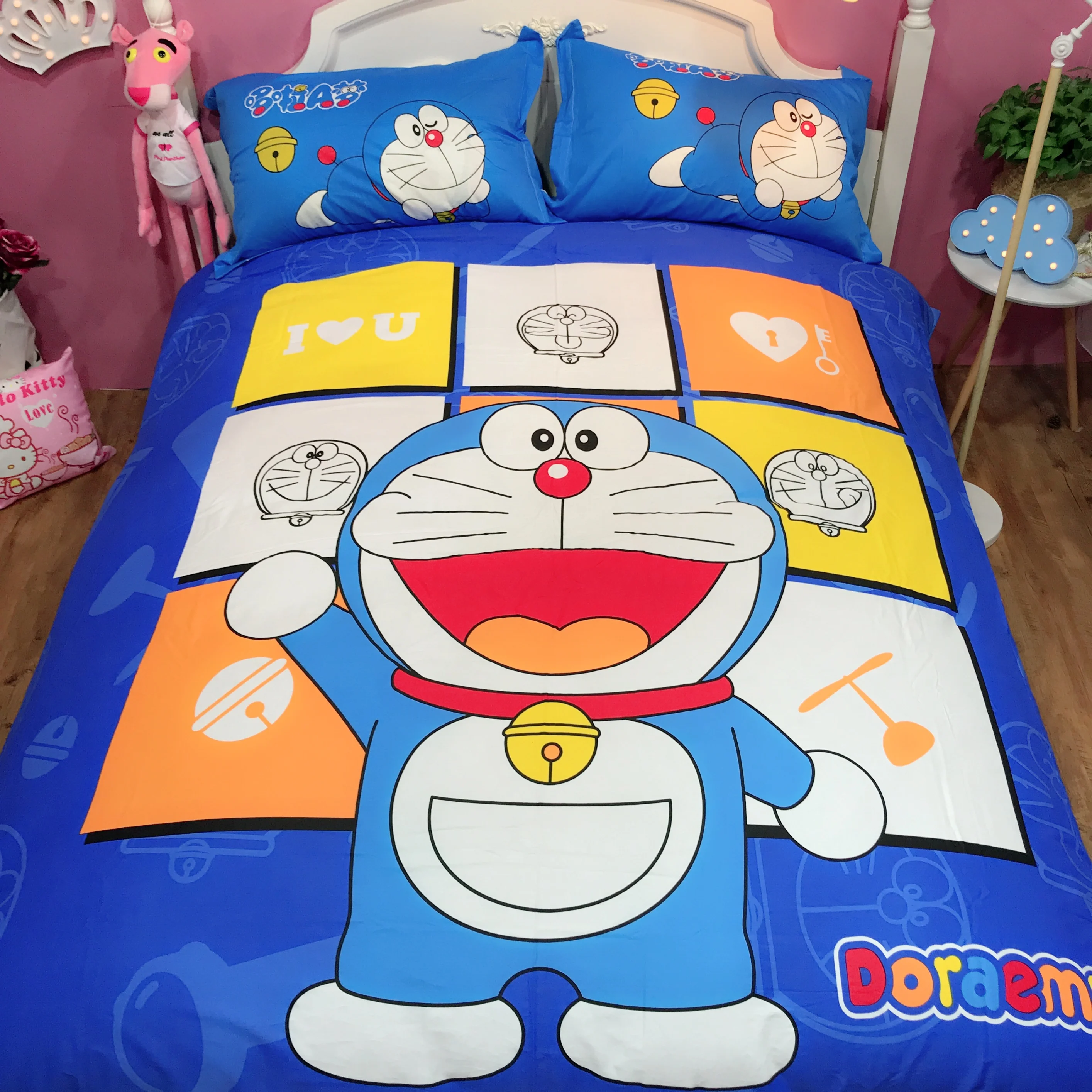Dibujos Animados Japoneses Pokonyan Doraemon Cat Algodon Impreso