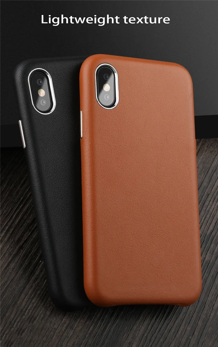 Best selling simple premium first layer cow leather durable business mobile phone back cover case for iphone X/XS/XR/XS MAS