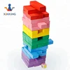 Colorful Wooden Toppling Tumbling Stacking Tower Board Games Building Blocks for Kids with 48 pieces