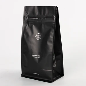 Matt Black Coffee Packaging Zipper Bag