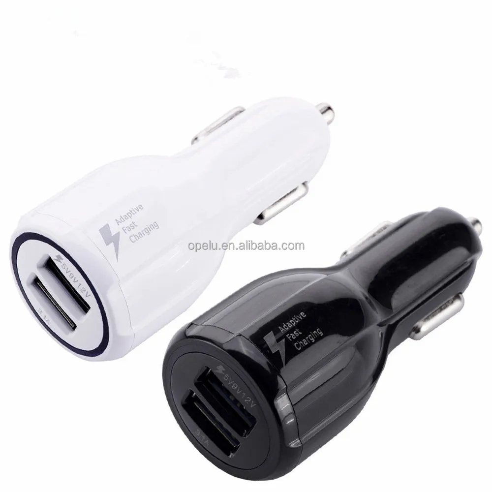 

Hot 36W Dual 2 USB Port QC3.0 Fast Car Charger, Black;white