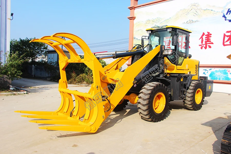 Wheel grass clamp loader fork loader with pellet fork
