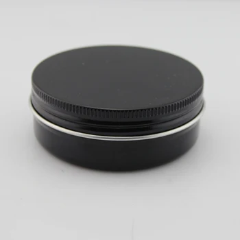 Black Round Aluminum Tin,2oz Cosmetic Containers For ...