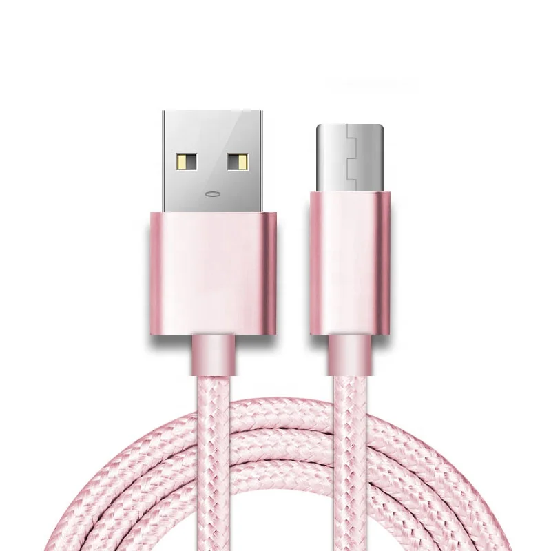 

best selling 1m Nylon cell phone charging braided usb Data type c connector charger Cable for samsung, Black ,silver ,red,blue,pink,gold