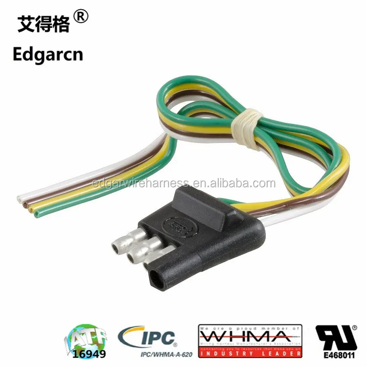 4-Flat Trailer Wiring Harness for Car Truck Cable Assembly manufacturer with IPC620 for Grote light - ANKUX.COM