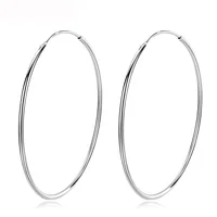 

CZCITY 10-50mm Fashion Hoop Earrings For Women 925 Sterling Silver Classic Minimalistic Earrings Hoop