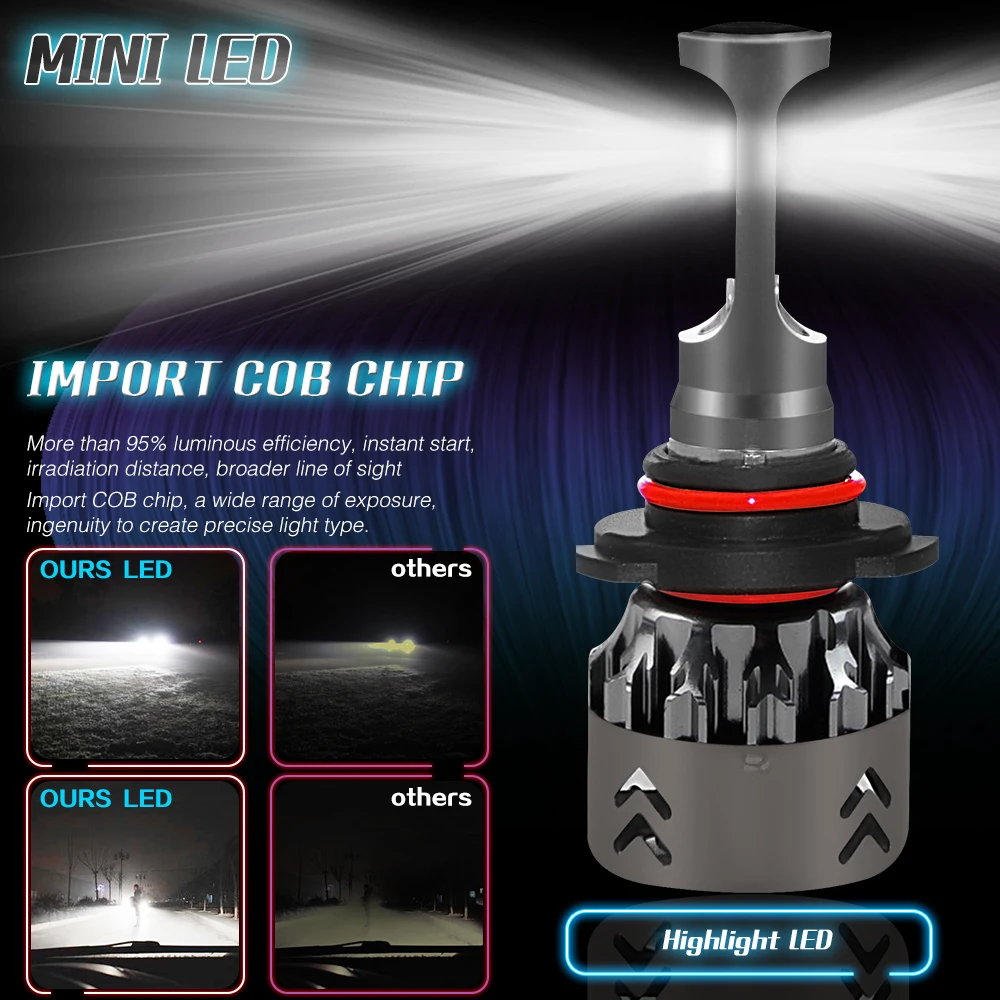 High quality auto led lighting system COB Chip mini6 80W 8000LM high brightness car light