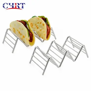 Image of Wholesale Stainless Steel Taco Holder for Serving Tray Stand 4 pack