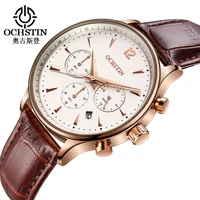 

OCHSTIN GQ050A Top Brand Men Watch New Luxury Military Sport Wristwatch Chronograph Leather Quartz Watches