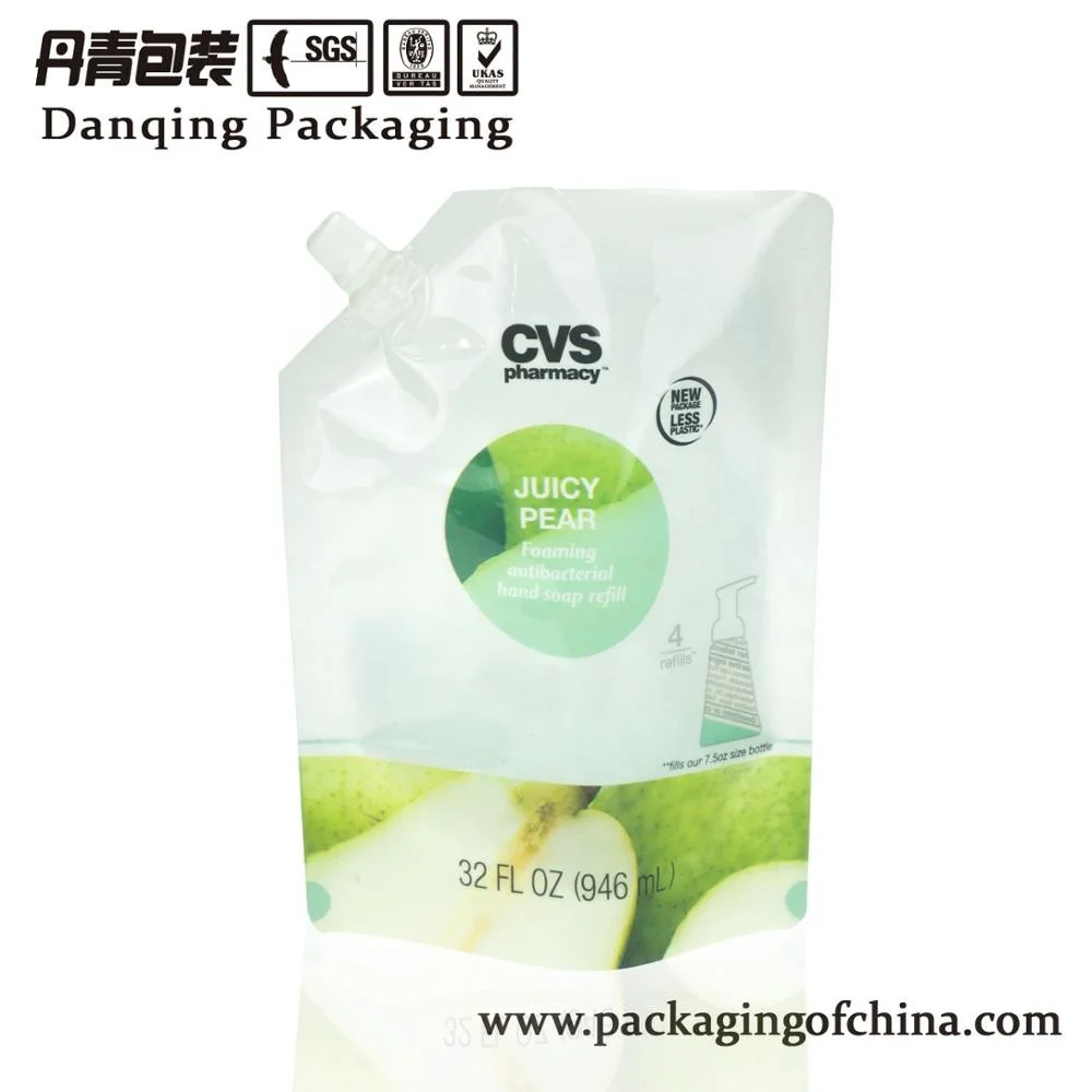 Laundry detergent printing packaging bag with spout
