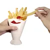 2 in 1 Finger Food Sauce Ketchup Dipping Cone French Fry Cups