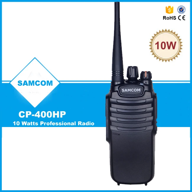 

100 mile walkie talkie SAMCOM 10W CP-400HP with FCC Approval,big battery capacity 3600MaH, Black