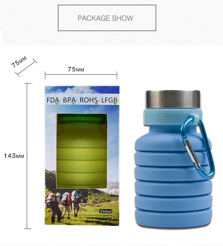 Manufacturing outdoor silicone bpa free water bottle 19