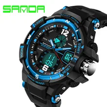 SANDA Homens Relógio G Estilo de Moda À Prova D’ Água LED Esporte Militar Relógios Analógico Quartz Digital Watch relogio masculino Dos Homens de Choque