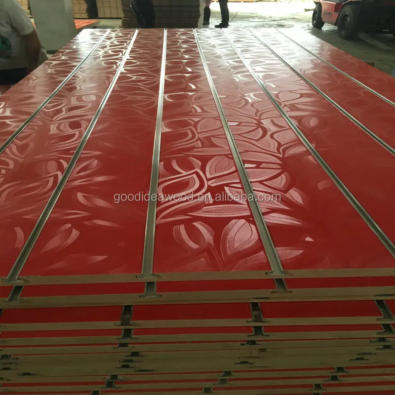 
Slot Melamine MDF with aluminum bars 1220*2440*15mm 17mm FOR EXHIBITION 