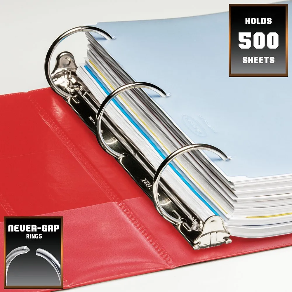 Heavy Duty 3 Round Ring View Binder With Extra Durable Hinge,2 Inch