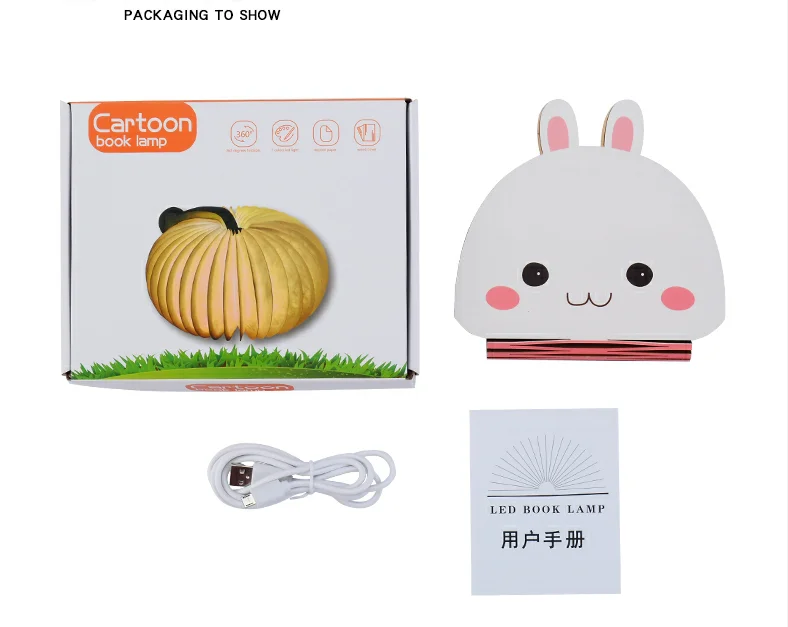 Halloween creative gifts cartoon table lamp mini led book lamp 